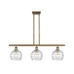 Deco Swirl Linear Pendant - Brushed Brass / Clear