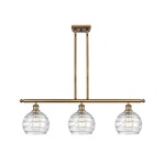 Deco Swirl Linear Pendant - Brushed Brass / Clear