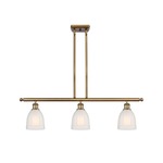 Brookfield Linear Pendant - Brushed Brass / White