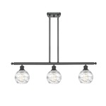 Deco Swirl Linear Pendant - Matte Black / Clear