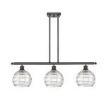 Deco Swirl Linear Pendant - Matte Black / Clear