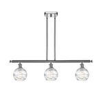 Deco Swirl Linear Pendant - Polished Chrome / Clear