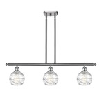 Deco Swirl Linear Pendant - Brushed Satin Nickel / Clear