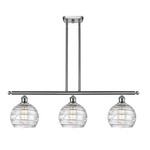 Deco Swirl Linear Pendant - Brushed Satin Nickel / Clear