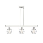 Deco Swirl Linear Pendant - White / Polished Chrome / Clear