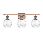 Waverly Bathroom Vanity Light - Antique Copper / Clear