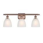 Castile Bathroom Vanity Light - Antique Copper / White