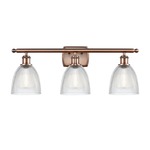 Castile Bathroom Vanity Light - Antique Copper / Clear