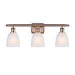 Brookfield Bathroom Vanity Light - Antique Copper / White