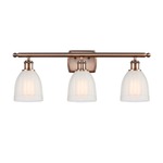 Brookfield Rectangle Canopy Bathroom Vanity Light - Antique Copper / White