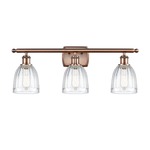 Brookfield Rectangle Canopy Bathroom Vanity Light - Antique Copper / Clear