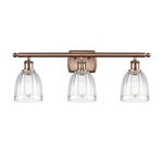 Brookfield Bathroom Vanity Light - Antique Copper / Clear