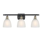 Castile Bathroom Vanity Light - Black / Antique Brass / White