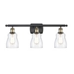 Ellery Bathroom Vanity Light - Black / Antique Brass / Clear