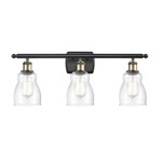 Ellery Bathroom Vanity Light - Black / Antique Brass / Clear Seedy