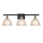 Arietta Bathroom Vanity Light - Black / Antique Brass / Clear