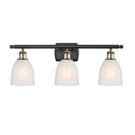 Brookfield Bathroom Vanity Light - Black / Antique Brass / White