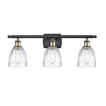 Brookfield Rectangle Canopy Bathroom Vanity Light - Black / Antique Brass / Clear