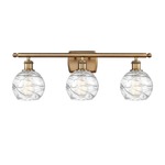 Deco Swirl Bathroom Vanity Light - Brushed Brass / Clear