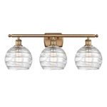 Deco Swirl Bathroom Vanity Light - Brushed Brass / Clear