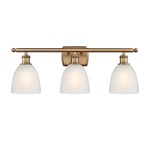 Castile Bathroom Vanity Light - Brushed Brass / White