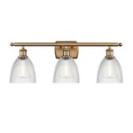 Castile Bathroom Vanity Light - Brushed Brass / Clear