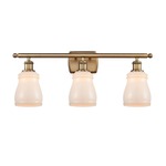 Ellery Bathroom Vanity Light - Brushed Brass / White