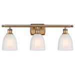 Brookfield Rectangle Canopy Bathroom Vanity Light - Brushed Brass / White
