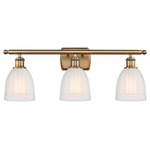 Brookfield Bathroom Vanity Light - Brushed Brass / White