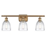Brookfield Rectangle Canopy Bathroom Vanity Light - Brushed Brass / Clear