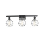 Deco Swirl Bathroom Vanity Light - Matte Black / Clear