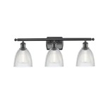 Castile Bathroom Vanity Light - Matte Black / Clear