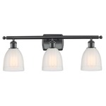 Brookfield Rectangle Canopy Bathroom Vanity Light - Matte Black / White