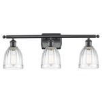 Brookfield Rectangle Canopy Bathroom Vanity Light - Matte Black / Clear