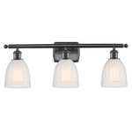 Brookfield Rectangle Canopy Bathroom Vanity Light - Oil Rubbed Bronze / White