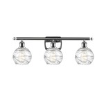 Deco Swirl Bathroom Vanity Light - Polished Chrome / Clear