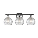Deco Swirl Bathroom Vanity Light - Polished Chrome / Clear