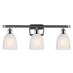 Brookfield Rectangle Canopy Bathroom Vanity Light - Polished Chrome / White
