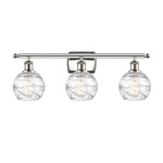 Deco Swirl Bathroom Vanity Light - Polished Nickel / Clear