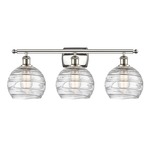 Deco Swirl Bathroom Vanity Light - Polished Nickel / Clear