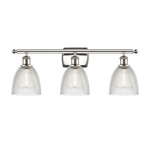 Castile Bathroom Vanity Light - Polished Nickel / Clear