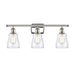 Ellery Bathroom Vanity Light - Polished Nickel / Clear