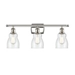 Ellery Bathroom Vanity Light - Polished Nickel / Clear Seedy