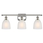 Brookfield Bathroom Vanity Light - Polished Nickel / White