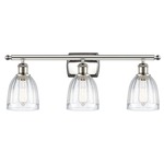 Brookfield Rectangle Canopy Bathroom Vanity Light - Polished Nickel / Clear