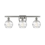 Deco Swirl Bathroom Vanity Light - Brushed Satin Nickel / Clear