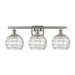 Deco Swirl Bathroom Vanity Light - Brushed Satin Nickel / Clear
