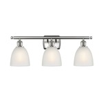 Castile Bathroom Vanity Light - Brushed Satin Nickel / White