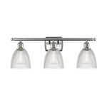 Castile Bathroom Vanity Light - Brushed Satin Nickel / Clear