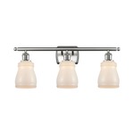 Ellery Bathroom Vanity Light - Brushed Satin Nickel / White